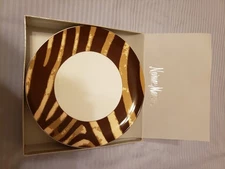 Neiman Marcus YuYu 7" Creative Home Plate Set Of 4, Brown Zebra pattern