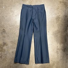 Vintage 70s Trousers Blue Stripe Talon Zipper 31x31