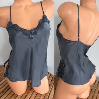 LINGERIE VINTAGE SLIP TOP CAMI 100% SEDA LA SENZA talla 8