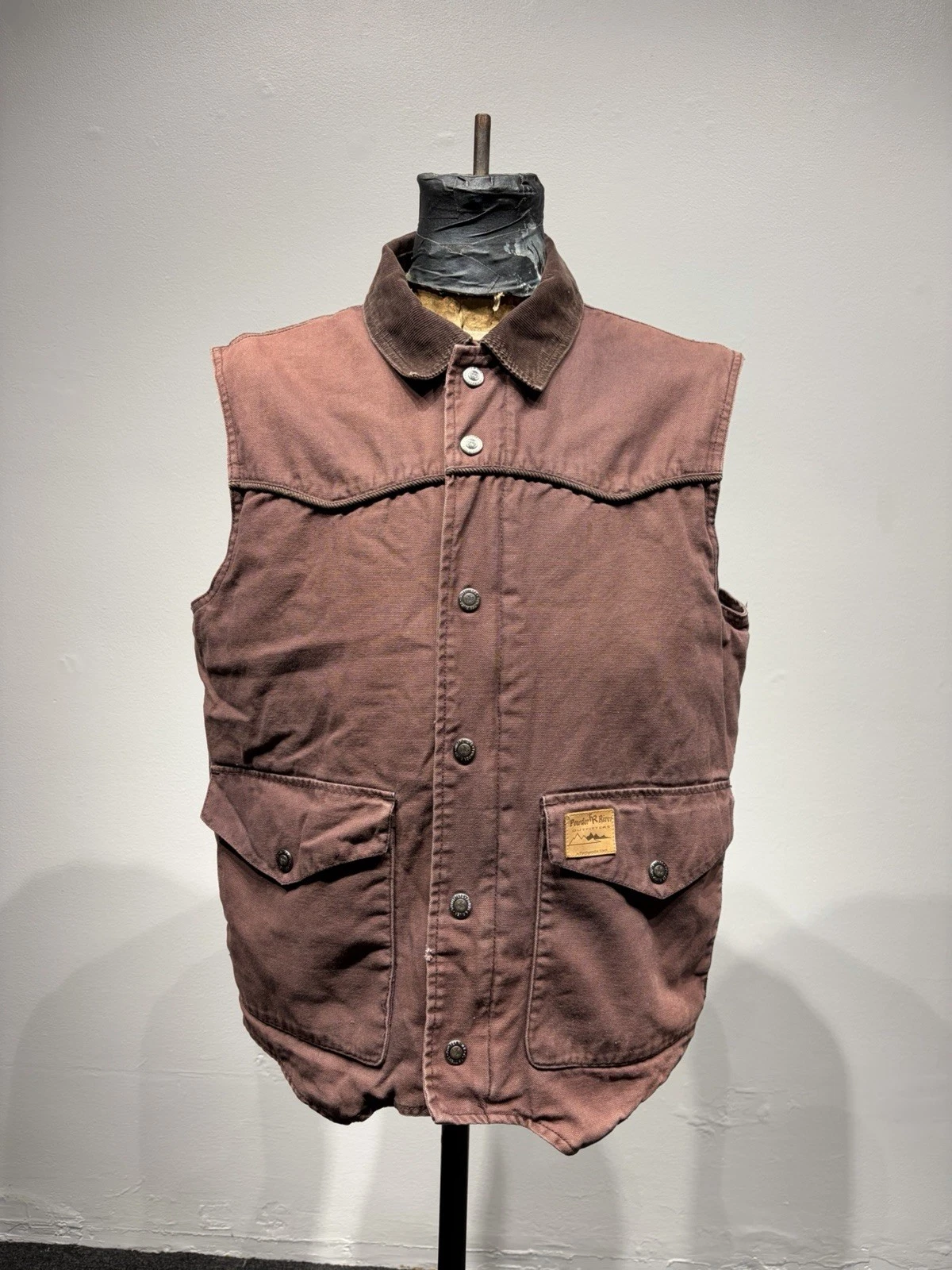 Powder River Outfitters Panhandle Slim Sherpa Lined Canvas Vest Mens L Faded... image 1