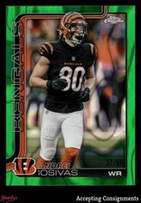 2025 Topps Chrome Green Lava Refractor #60 Andrei Iosivas 37/99 BENGALS