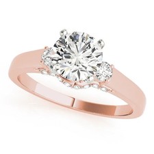 1.55 Ct Round Cut Lab-Created White Diamond Engagement Ring 14K Rose Gold FN