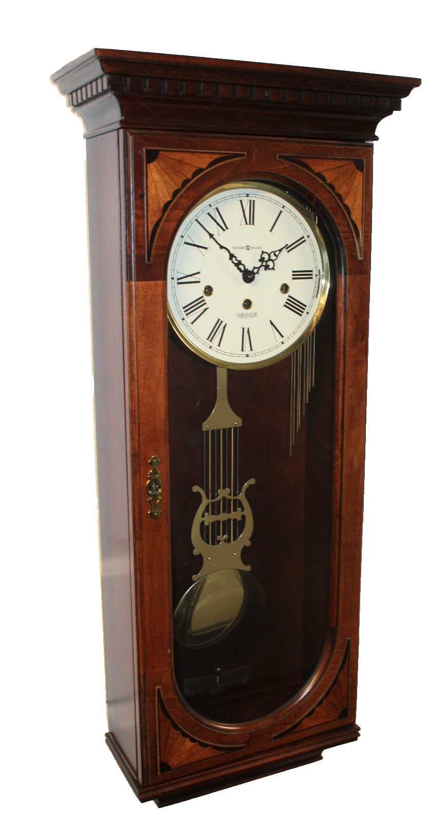 HOWARD MILLER WALL CLOCK MODEL 613-637, 1051-030A, 55cm/88.88 MOVEMENT, GERMANY