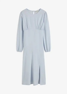 Midikleid Gr. 48/50 Hellblau Casual-Kleid Basic-Dress Midi Freizeitkleid Neu*