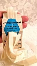 vintage bra straps set of 2 white colored Maidenform circa 1970s New old stock