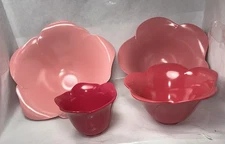ZAK! Designs Mixing Bowls Nesting Melamine Pink Flower Shaped 4 Pcs Set