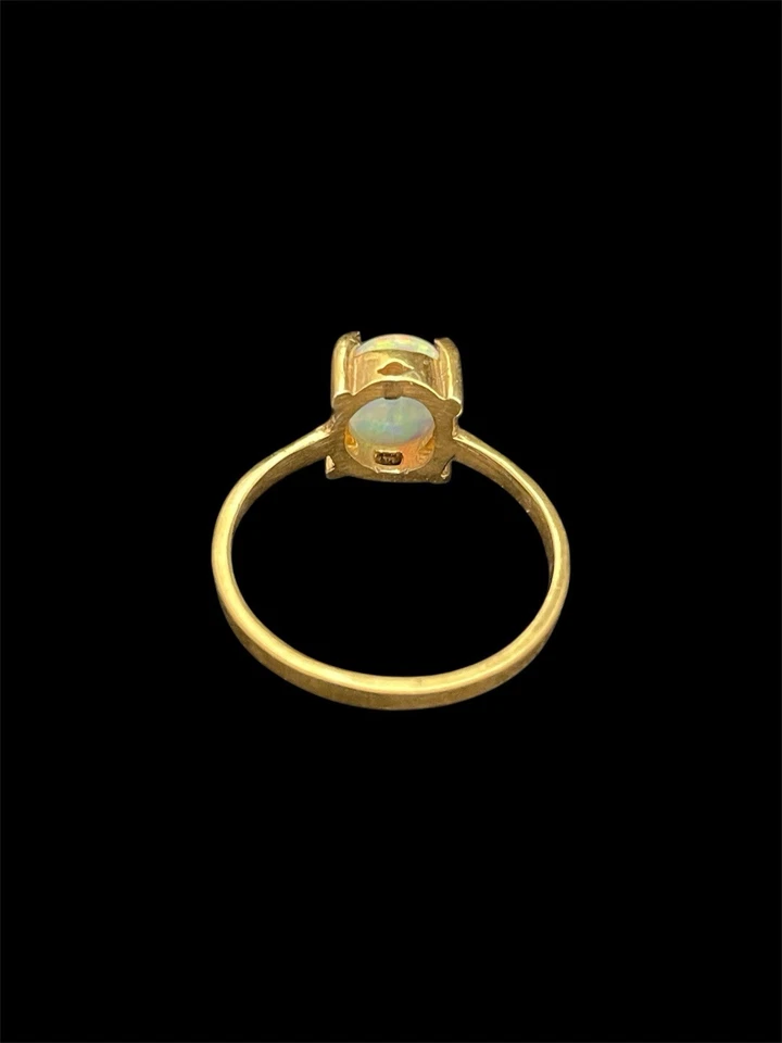 Anello con opale in argento placcato in oro - Immagine 3 di 4