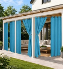 HolidayIdeas Outdoor Curtains Teal 6 Panels 54x95 Waterproof UV Blocking