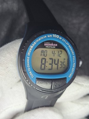 Rare Vintage TIMEX i CONTROL 50 LAP MEMORY IRONMAN TRIATHLON 90s ROTARY BEZEL