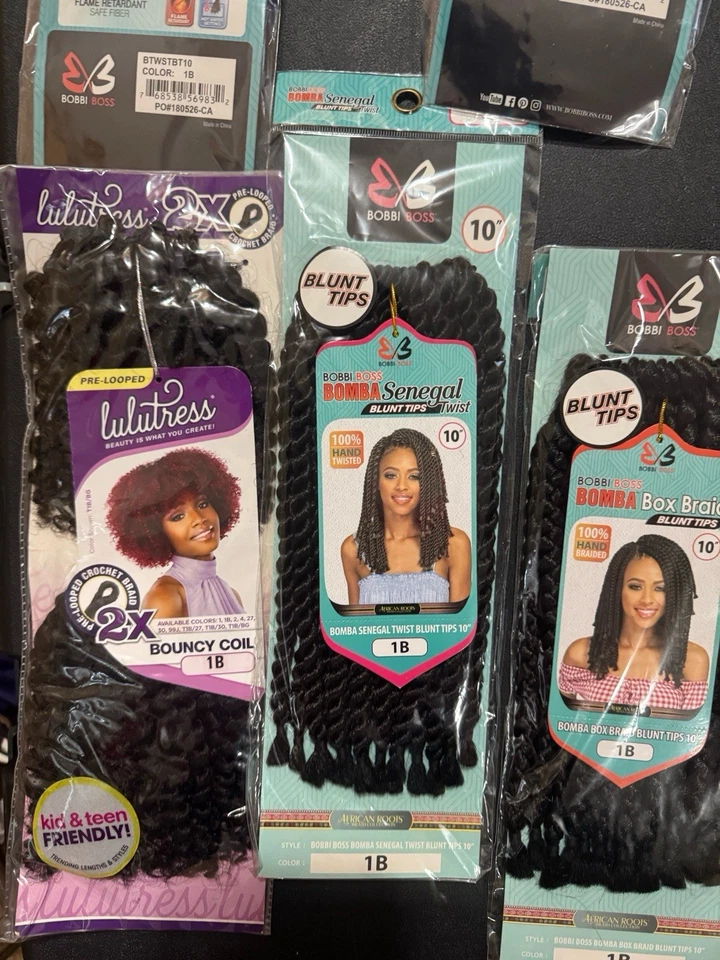 Bobbi Boss Braiding Hair Bomba Senegal Twist, Box Braid, Bouncy Coil Color 1B - Image 3 of 4