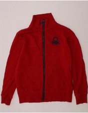 BENETTON Giacca Tuta Ragazzo Top 8-9 Anni Grande Rosso Cotone CM04