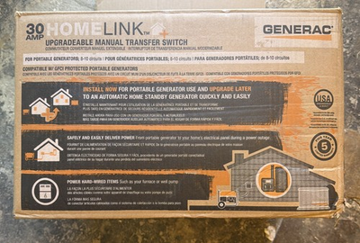 #ad Generac 9854 HomeLink 30 Amp Indoor Pre wired Upgradeable Manual Transfer Switch $389.00