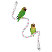 1-Pack Rope Perches for Bird Cages, 31.5 in Length Rope Pink Cyan 