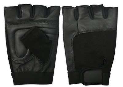 Echt Leder Handschuhe Fingerlos Gym Krafttraining Fitnesshandschuh Gewichtheben