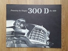 Original 1958 Chrysler 300D Car Dealership Sales Brochure -Perfect Condition-
