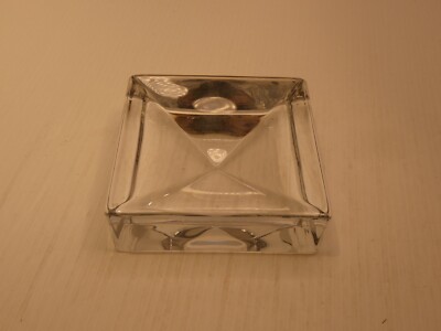 Crystal Block Votive Candle Base w Indented Center