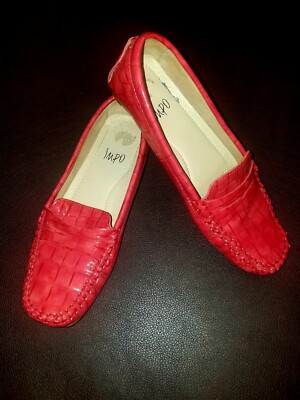 Hot Pink Patent Leather Loafers by IMPO with Gator Style Pattern