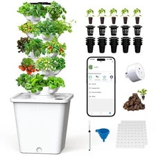 Sjzx Hydroponic Growing System, 8L Large Capacity, 25 Pods, APP & WiFi Contro...