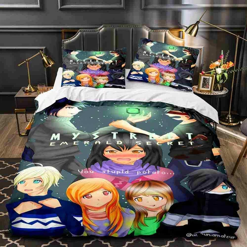 Juego de Sábanas 3D Aphmau Personajes Dibujos Animados 80x80 Funda de Almohada Funda Nórdica 135x200 - Imagen 6 de 11