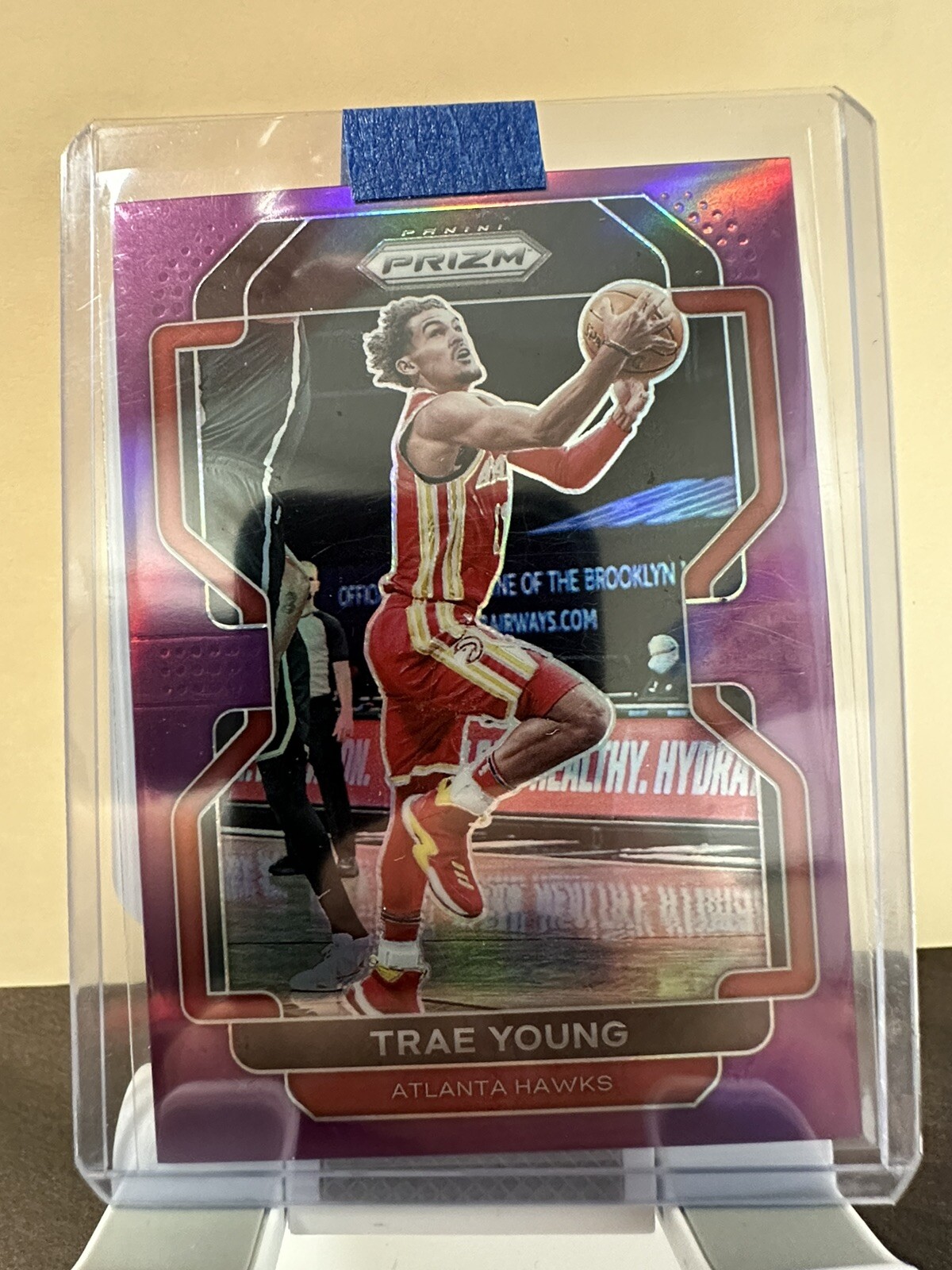 2021-22 Panini Prizm Trae Young 61/99 Purple Hawks