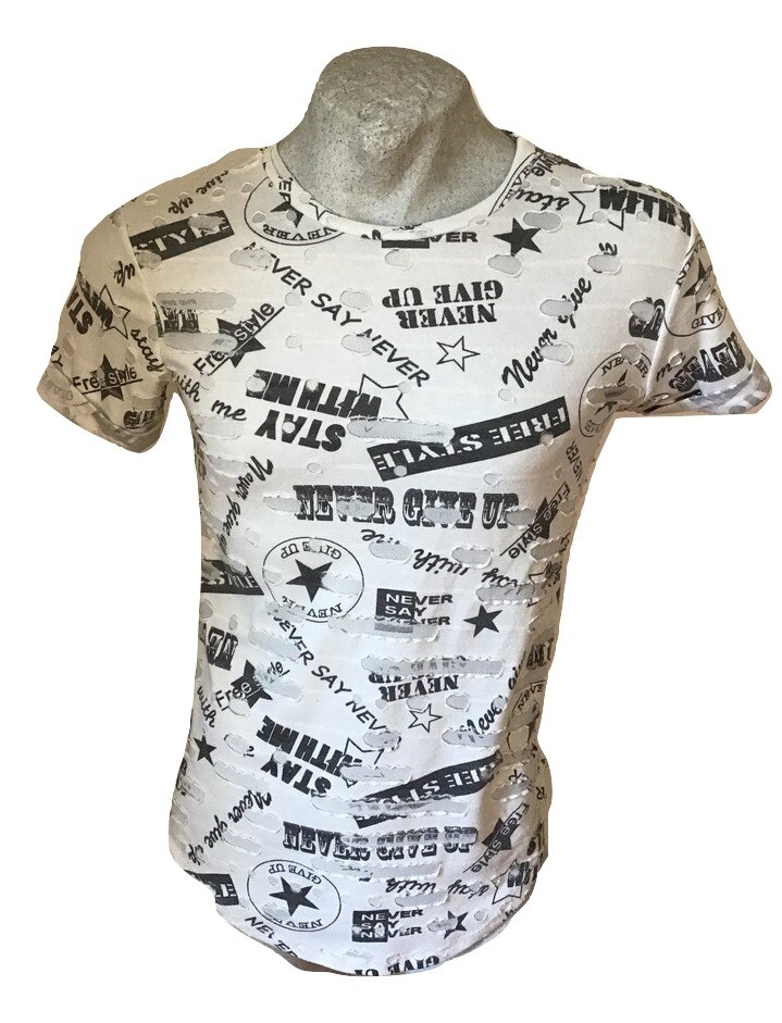 T-Shirt da uomo Roberto Garino Maglia Manica corta Slim Fit Misto