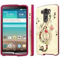 Lg G3 Total Hard Armor Rose Pink Lifestyle Cover Case - Music Note Art Lg G3 Total Hard Armor Rose Pink Lifestyle Cover Case - Music Note Art