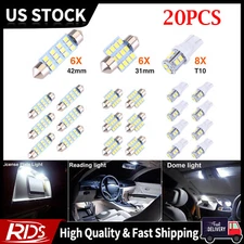 20PCS 6500K LED Interior Lights Bulbs Kit FOR Car Trunk Dome License Plate Lamps