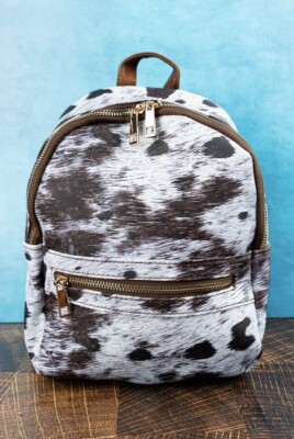 Cow Print Small Backpack 