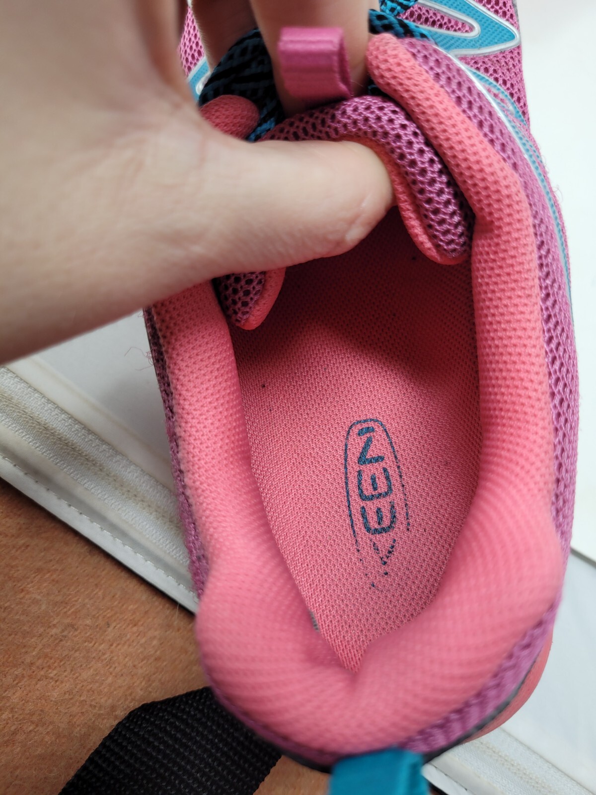 Scarpe da trekking KEEN rosa e blu acqua sneakers stringate trail running taglia 6