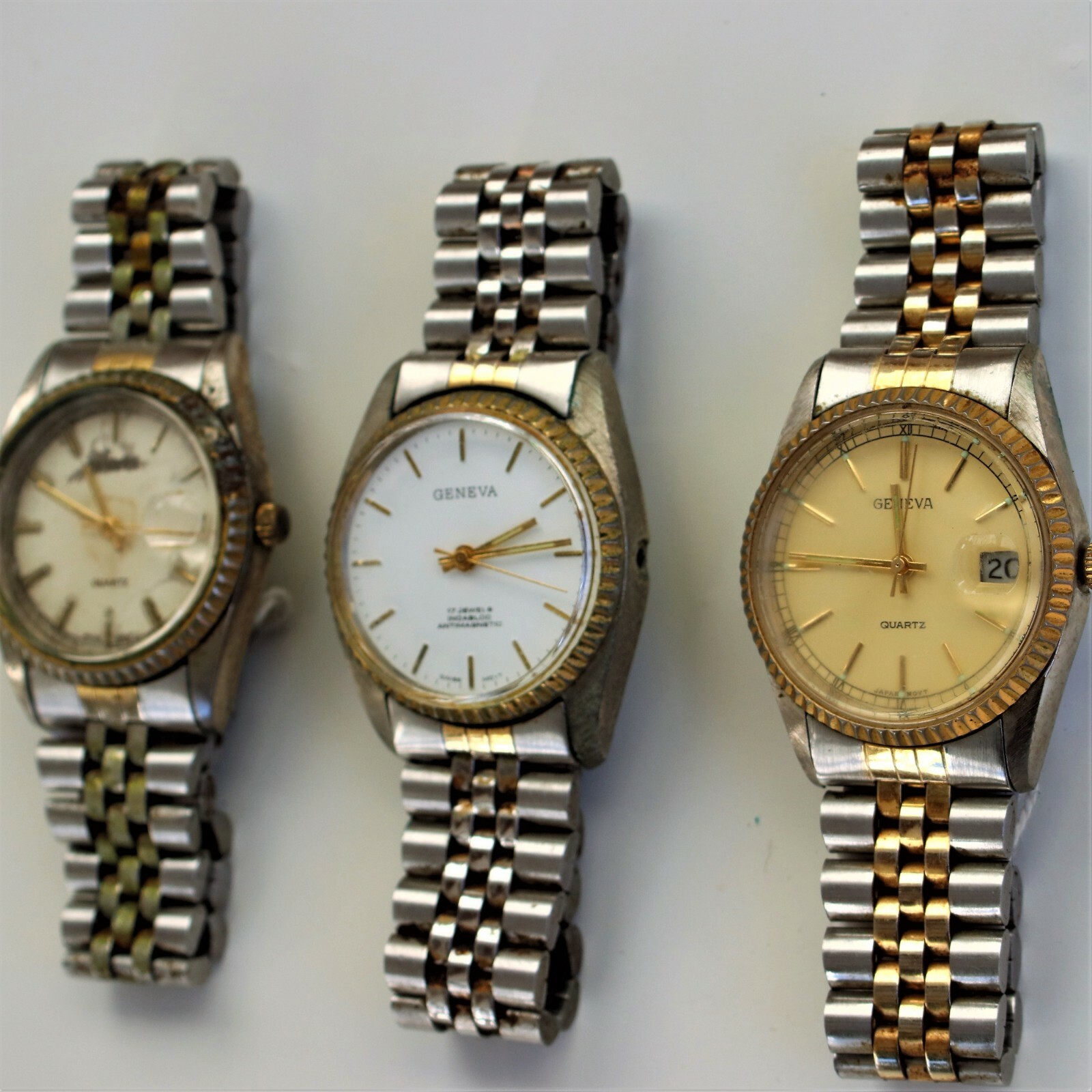 Lot De 3 Montres Fantaisie Occasion - Matériau Métal - Mécanisme à Vérifier