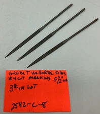 Grobet Vallorbe Swiss Files, Marking Type,#4 Cut, 5 1/2”, (3 Pc In Lot) 2542-c-8