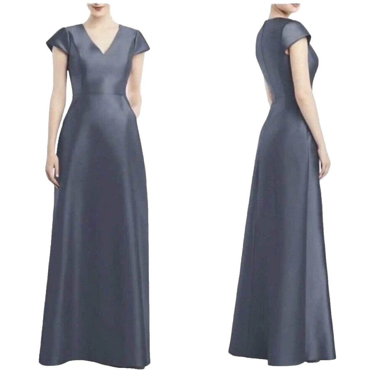 缎质盖袖伴娘服