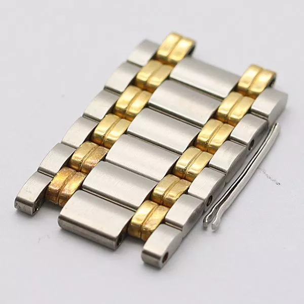 Bracelet montre homme/femme Gucci authentique 6 maillons 9000M pièces argent/or 14 mm