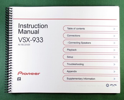 Pioneer VSX-933 Instruction Manual: Full Color 131 Pages