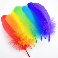 Colorful Goose Feathers in Bulk 4-6 Inch 10-15 Cm for DIY Crafts,Wedding Home P