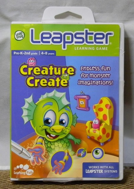LEAP FROG LEAPSTER LEARNING GAME CARTRIDGE CREATURE CREATE 4-8 YRS W