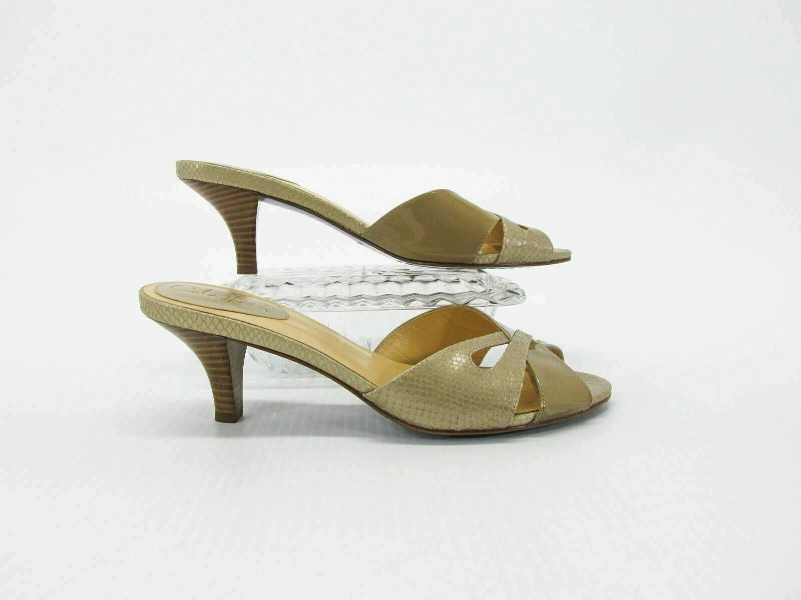 NIKE Scarpa donna Cole Haan misura 8 5B tacco oro sandalo slide usata qp