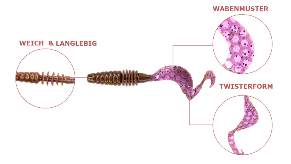 Fanatik Köder VIPER 5-11cm Gummiköder Gummifisch Jig Softbaits mit Aroma Twister - Bild 2 von 3