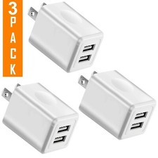 Charger, 2.1A/5V Universal Dual Port USB 2-Port Plug Wall Charger Plug Power ...