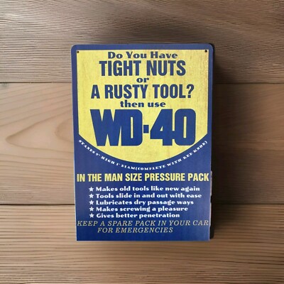 Large WD-40 Metal Sign Gift Xmas Man Cave Garage Workshop Tools Mechanic 30x20cm