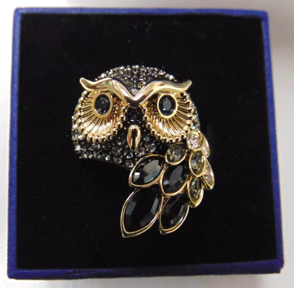 Swarovski March Owl Ring Size 55 New In Box 5410399 eBay