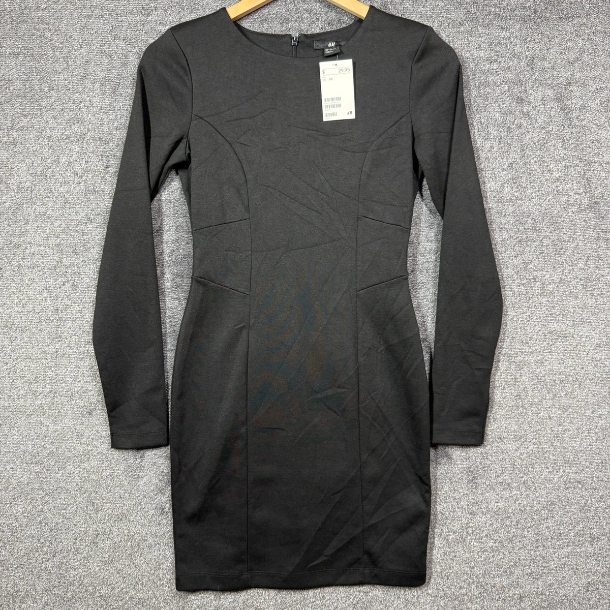 h and m long sleeve dress Ladies - Black Long-Sleeved - Size: XS Short dress in woven fabric with a band collar and a concealed zip at the back of the neck H&M White Frill Long Sleeve