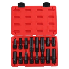 16 Locking Lug Nut Master Key Set Wheel Lock Tire Lug Removal Skt Tool Kit