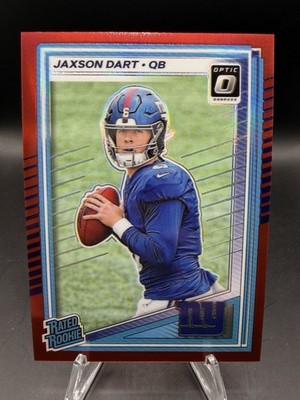Jaxson Dart 2025 Donruss Optic Rated Rookie Red Prizm /149 Giants RC