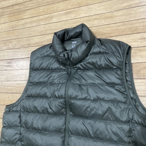 Uniqlo Ultra Light Down Puffer Vest Adult XL Green Full Zip Hike Streetwear 48" - Picture 22 of 23