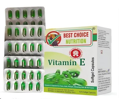 Best Choice Nutrition Vitamin E, 50 capsules |for beautiful skin, healthy hair