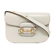Gucci Horsebit 1955 White Leather Crossbody B...