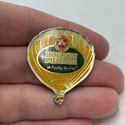 Rare Vintage Holsten Pilsener Beer Hot Air Balloon Enamel Lapel Pin