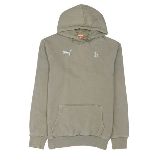 Sudadera con capucha pulóver beige para hombre Puma M algodón logotipo