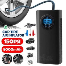 12V 8000mAh Cordless Portable Car Tyre Inflator LCD Air Compressor Electric Pump